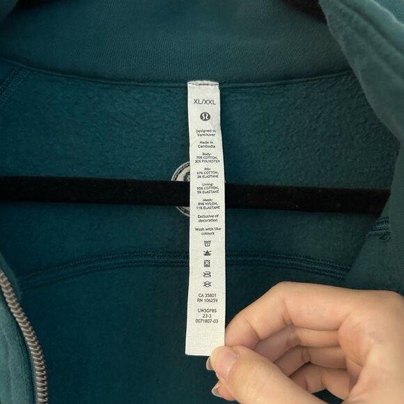 Lululemon Scuba Oversized Funnel-Neck Full Zip in Storm Teal Size XL/XXL - Picture 8 of 10